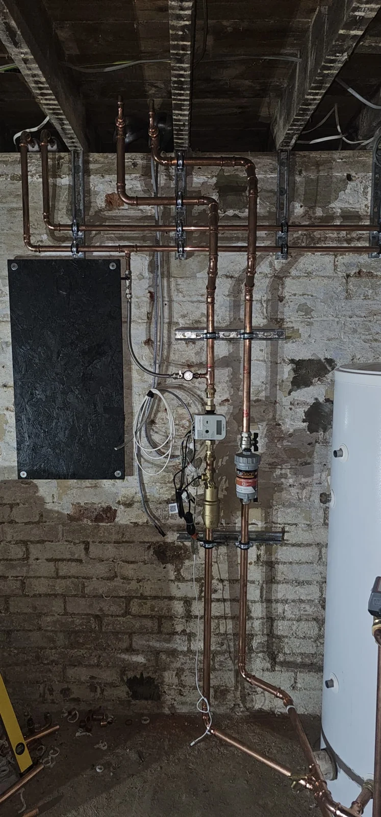 Plantroom wall and overhead services