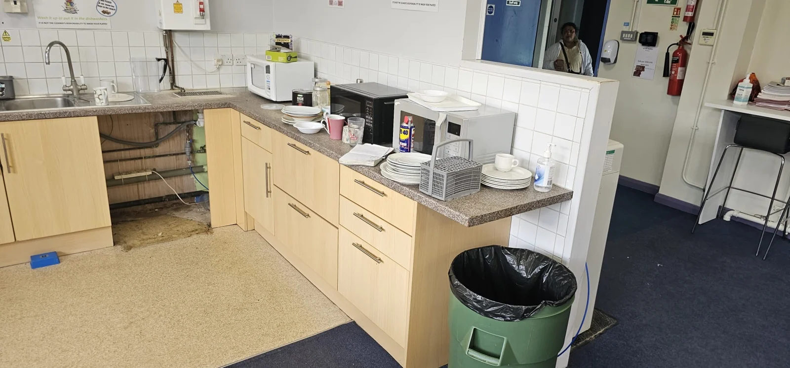 Original worktop and appliance area